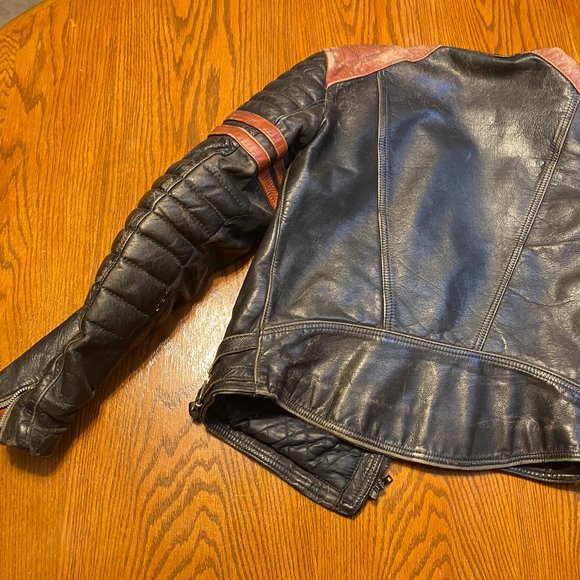 Vintage Moto Cuir Leather Jacket w/ Road Rash - Picture 5 of 14